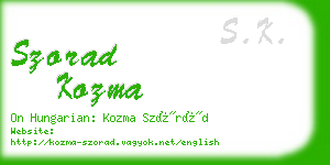 szorad kozma business card